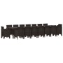 Conjunto de Comedor de Jardín 17 pcs Marrón Ratan Polt