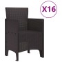 Conjunto de Comedor de Jardín 17 pcs Marrón Ratan Polt