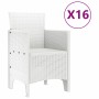 Conjunto de Comedor de Jardín 17 pcs Blanco Ratan Polt