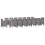 Conjunto de Comedor de Jardín 17 pcs Gris Claro Ratan Polt