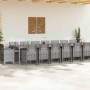 Conjunto de Comedor de Jardín 17 pcs Gris Claro Ratan Polt