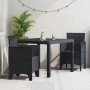 Conjunto de Comedor de Jardín 3 pcs Antracita Ratan Polt