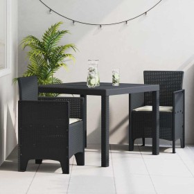 Conjunto de Comedor de Jardín 3 pcs Antracita Ratan Polt Conjunto de Comedor de Jardín 3 pcs Antracita Ratan Polt