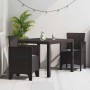Conjunto de Comedor de Jardín 3 pcs Marrón Ratan Polt