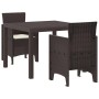 Conjunto de Comedor de Jardín 3 pcs Marrón Ratan Polt en Conjuntos de jardín | Comprar online en Foro24