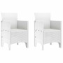 Conjunto de Comedor de Jardín 3 pcs Blanco Ratan Polt