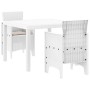 Conjunto de Comedor de Jardín 3 pcs Blanco Ratan Polt