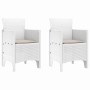 Conjunto de Comedor de Jardín 3 pcs Blanco Ratan Polt
