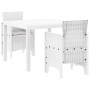 Conjunto de Comedor de Jardín 3 pcs Blanco Ratan Polt