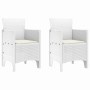 Conjunto de Comedor de Jardín 3 pcs Blanco Ratan Polt