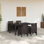 Conjunto de Comedor de Jardín 5 pcs Marrón Ratan Polt