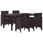 Conjunto de Comedor de Jardín 5 pcs Marrón Ratan Polt