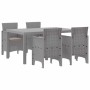 Conjunto de Comedor de Jardín 5 pcs Gris Claro Ratan Polt