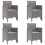 Conjunto de Comedor de Jardín 5 pcs Gris Claro Ratan Polt