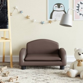 Brown Synthetic Leather Children's Sofa 50x40x30 cm by vidaXL, Baby and Toddler Furniture - Ref: Foro24-3196376, Price: 66,68...