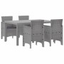 Conjunto de Comedor de Jardín 5 pcs Gris Claro Ratan Polt