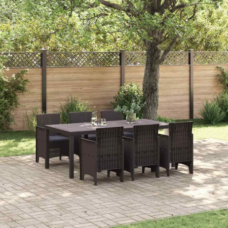 Conjunto de Comedor de Jardín 7 pcs Marrón Ratan Polt en Conjuntos de jardín | Comprar online en Foro24