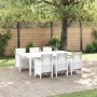 Conjunto de Comedor de Jardín 7 pcs Blanco Ratan Polt