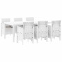 Conjunto de Comedor de Jardín 7 pcs Blanco Ratan Polt