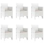 Conjunto de Comedor de Jardín 7 pcs Blanco Ratan Polt