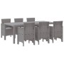 Conjunto de Comedor de Jardín 7 pcs Gris Claro Ratan Polt