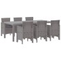 Conjunto de Comedor de Jardín 7 pcs Gris Claro Ratan Polt