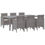 Conjunto de Comedor de Jardín 7 pcs Gris Claro Ratan Polt