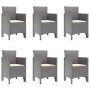 Conjunto de Comedor de Jardín 7 pcs Gris Claro Ratan Polt