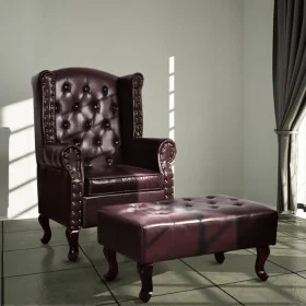 Dunkelbrauner Kunstledersessel mit Fußstütze von vidaXL, Sessel - Ref: Foro24-60784, Preis: 450,97 €, Rabatt: %