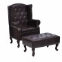 Dark brown synthetic leather armchair with footrest. by vidaXL, Armchairs - Ref: Foro24-60784, Price: 459,52 €, Discount: %