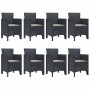 Conjunto de Comedor de Jardín 9 pcs Antracita Ratan Polt