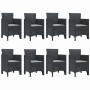 Conjunto de Comedor de Jardín 9 pcs Antracita Ratan Polt