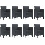 Conjunto de Comedor de Jardín 9 pcs Antracita Ratan Polt