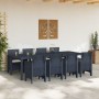 Conjunto de Comedor de Jardín 9 pcs Antracita Ratan Polt