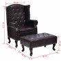 Dark brown synthetic leather armchair with footrest. by vidaXL, Armchairs - Ref: Foro24-60784, Price: 459,52 €, Discount: %