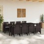 Conjunto de Comedor de Jardín 9 pcs Marrón Ratan Polt en Conjuntos de jardín | Comprar online en Foro24