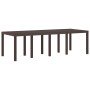 Conjunto de Comedor de Jardín 9 pcs Marrón Ratan Polt