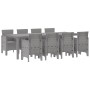 Conjunto de Comedor de Jardín 9 pcs Blanco Ratan Polt