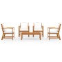 Muebles de jardín 5 piezas cojines madera maciza de acacia