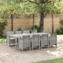Conjunto de Comedor de Jardín 9 pcs Blanco Ratan Polt