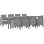 Conjunto de Comedor de Jardín 9 pcs Blanco Ratan Polt