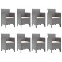 Conjunto de Comedor de Jardín 9 pcs Blanco Ratan Polt