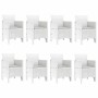 Conjunto de Comedor de Jardín 9 pcs Gris Claro Ratan Polt
