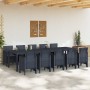 Conjunto de comedor de jardín con cojines 11 pcs Antracita