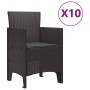Conjunto de Comedor de Jardín 11 pcs Marrón y Antracita Ratán
