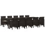 Conjunto de Comedor de Jardín 11 pcs Marrón y crema Ratán