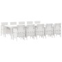Conjunto de Comedor de Jardín con cojín 11 pcs Blanco y taupe