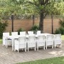Conjunto de Comedor de Jardín con cojín 11 pcs Blanco