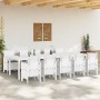 Conjunto de Comedor de Jardín con cojín 11 pcs Blanco