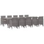 Conjunto de Comedor de Jardín 11 pcs Gris claro Poliratán